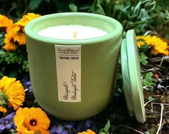 Marigold + Midnight Violet Soy Candle - Concrete Botanicals Collection