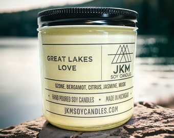 Great Lakes Love 16oz Soy Candle - Michigan Collection