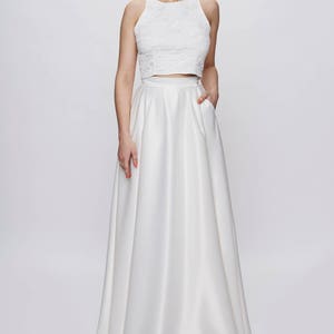 Endless Harmony maxi Ivory wedding skirt with pockets image 1