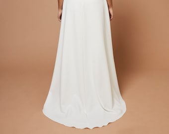 Clear Water ivory crepe wedding skirt