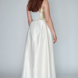 Endless Harmony maxi Ivory wedding skirt with pockets image 4