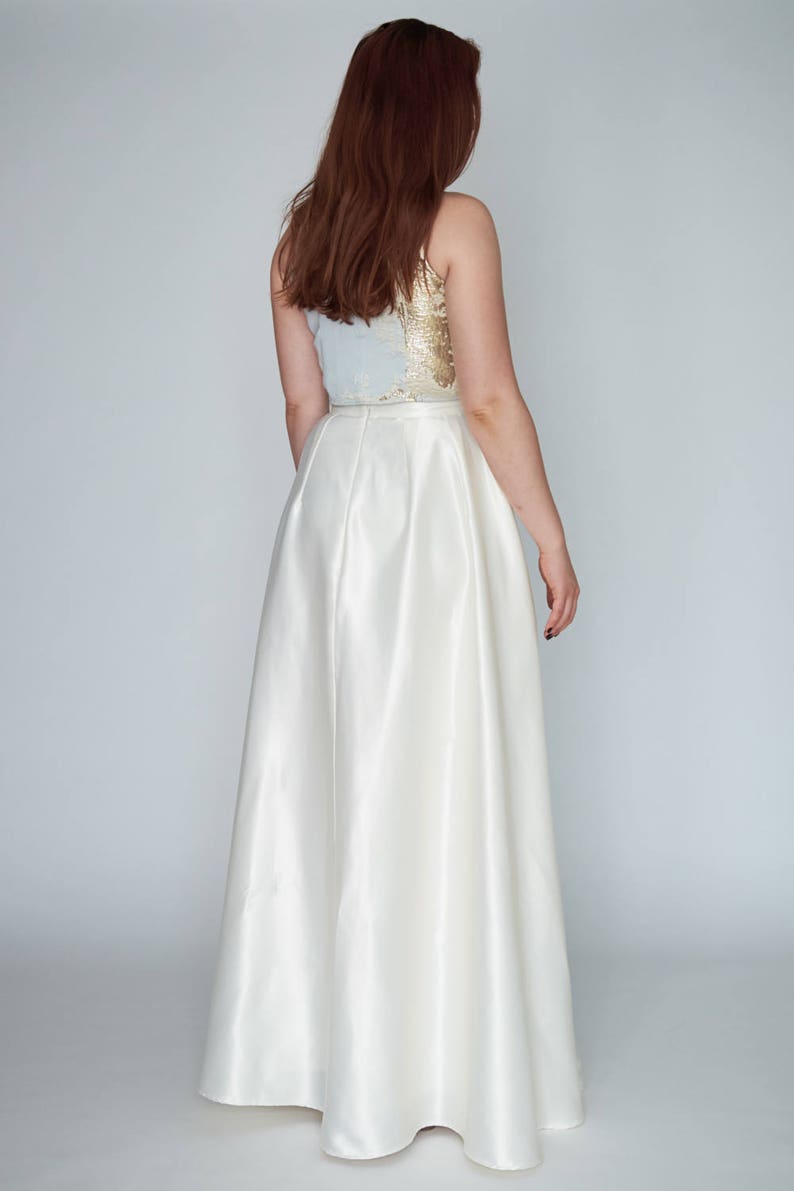 Endless Harmony maxi Ivory wedding skirt with pockets image 4