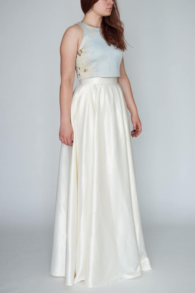 Endless Harmony maxi Ivory wedding skirt with pockets image 3