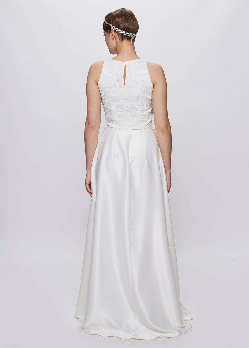 Endless Harmony maxi Ivory wedding skirt with pockets image 2