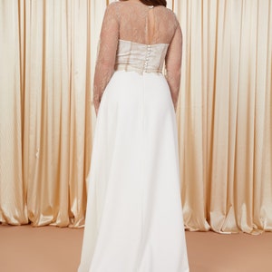 Clear Water ivory crepe wedding skirt image 4