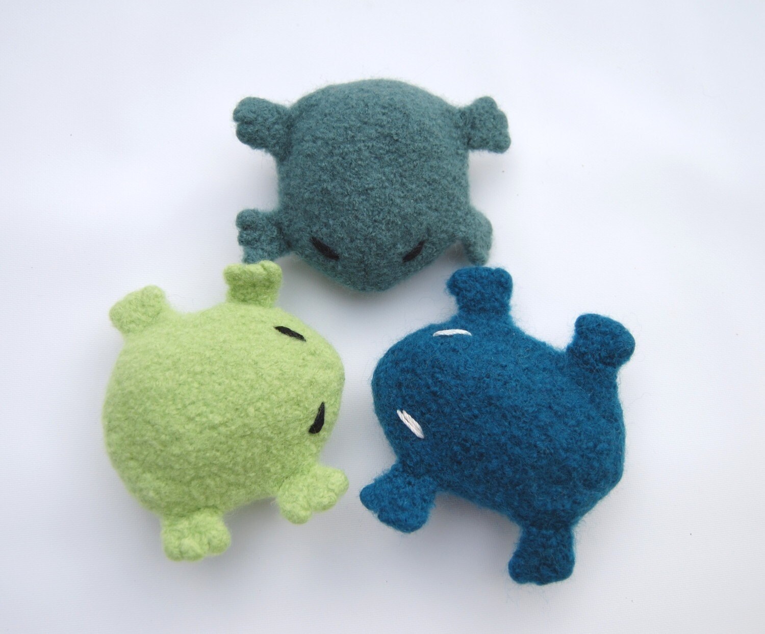 Eugene the Frog - Cat Toy Hand Knit Felted Wool with Organic Catnip