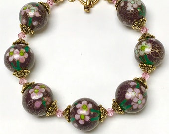 Bracelet Perles Synthétiques Rouge Corail SCOOTER - Vintage, Neuf Sans Emballage