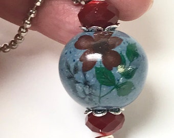 Razzle-Dazzle Solar Quartz and Garnet Fan or Light Pull set in Sterling Silver 2 Rainbow