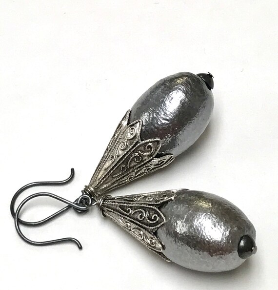 Vintage Japanese COTTON Teardrop Handmade Dark Si… - image 6