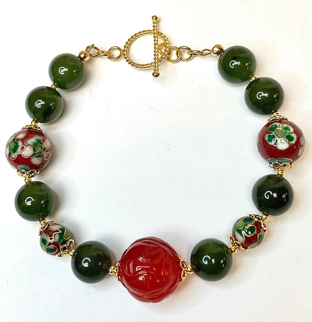 Vintage Chinese JADE AA Grade Bead Bracelet,vintage Chinese