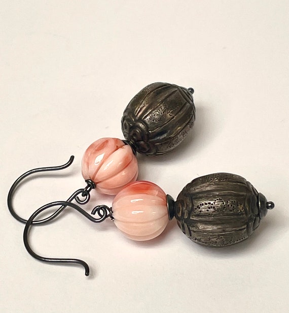 Antique Chinese Qing Silver Bead Dangle Earrings,… - image 3