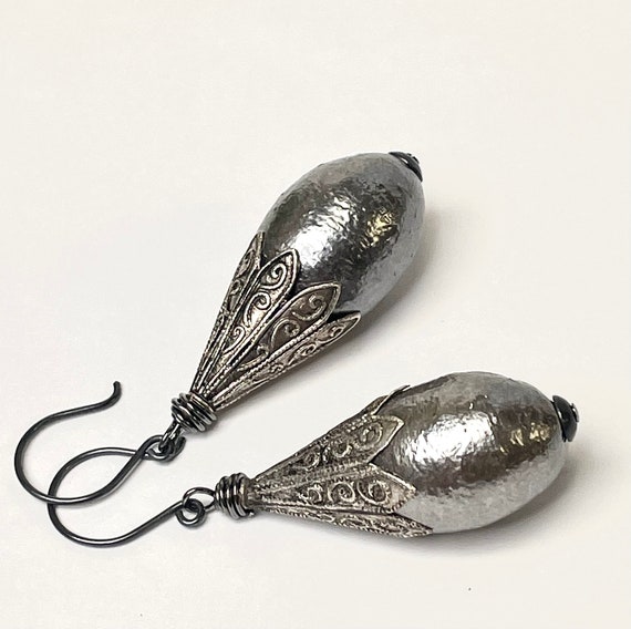 Vintage Japanese COTTON Teardrop Handmade Dark Si… - image 5