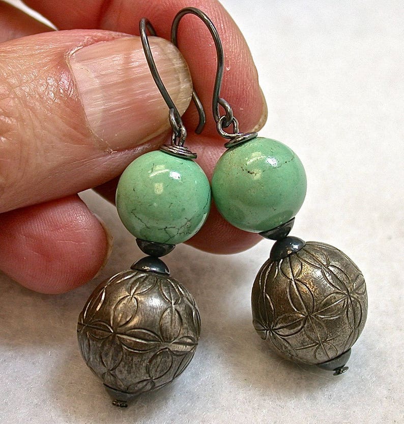 Antique Chinese Silver Bead Qing Dynasty Dangle Drop Earrings Etsy