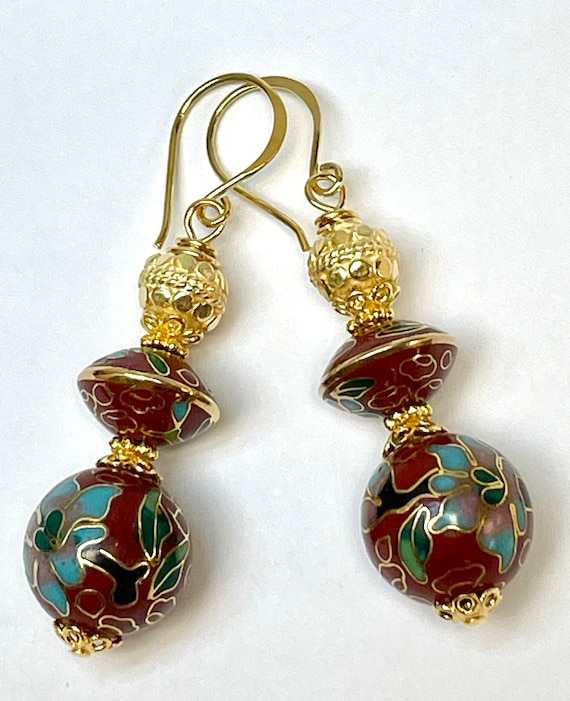 Vintage Chinese Cloisonne Cinnabar Turquoise Abac… - image 5