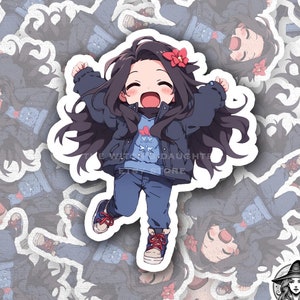 3"Happy Chibi Girl Sticker - Kawaii Anime Vinyl Aufkleber, niedliche Charakterkunst für Laptops, Journals und Geschenke