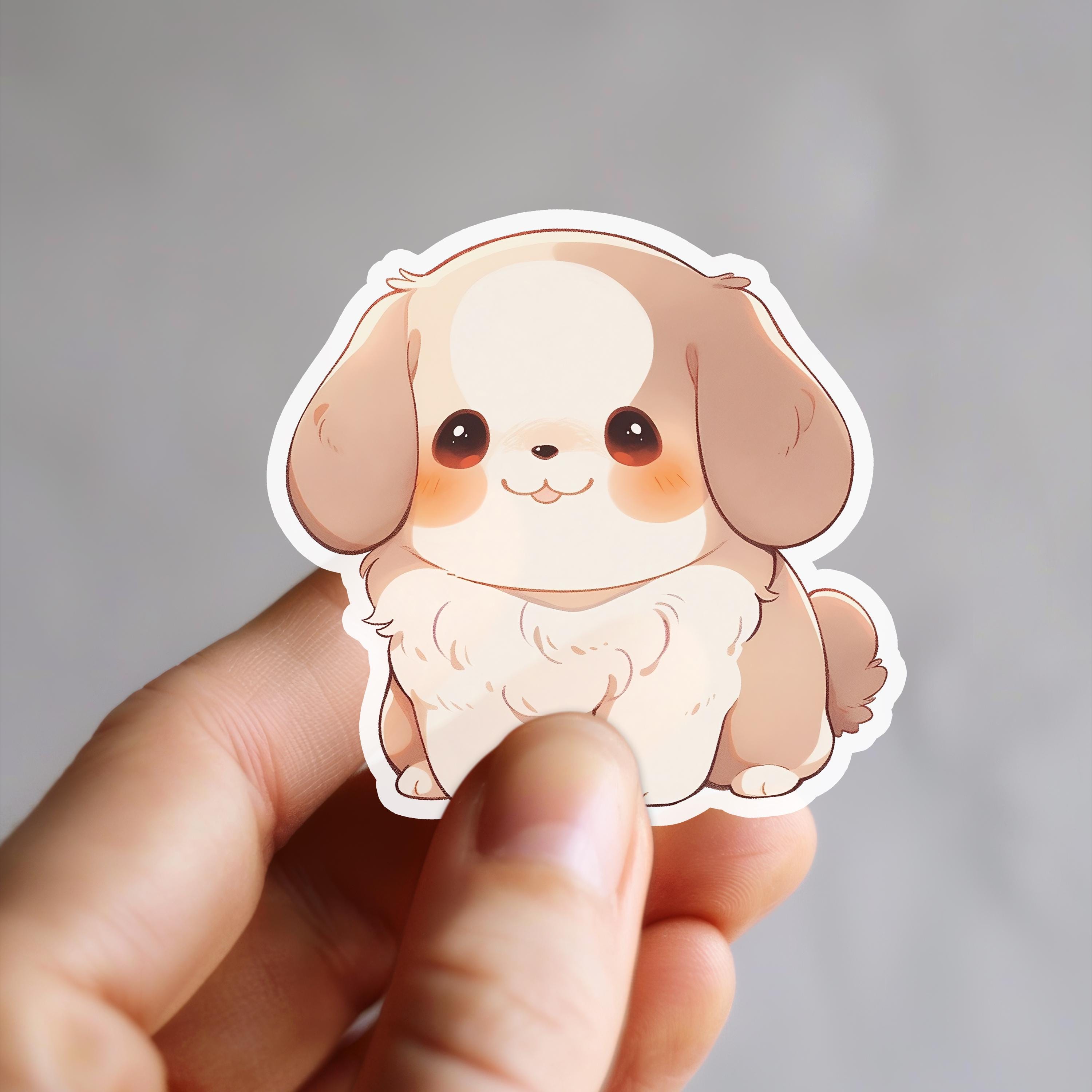 Kawaii Fluffy Puppy Vinyl Sticker | Cute Dog Lover Gift - Etsy