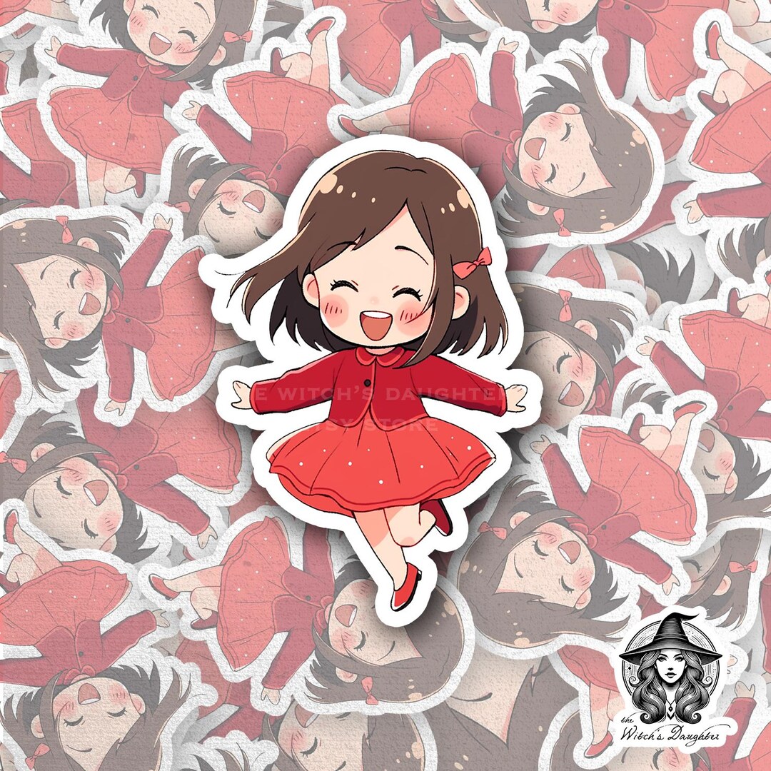 Kawaii Anime Girl Sticker | Happy Chibi Character | Waterproof Vinyl ...