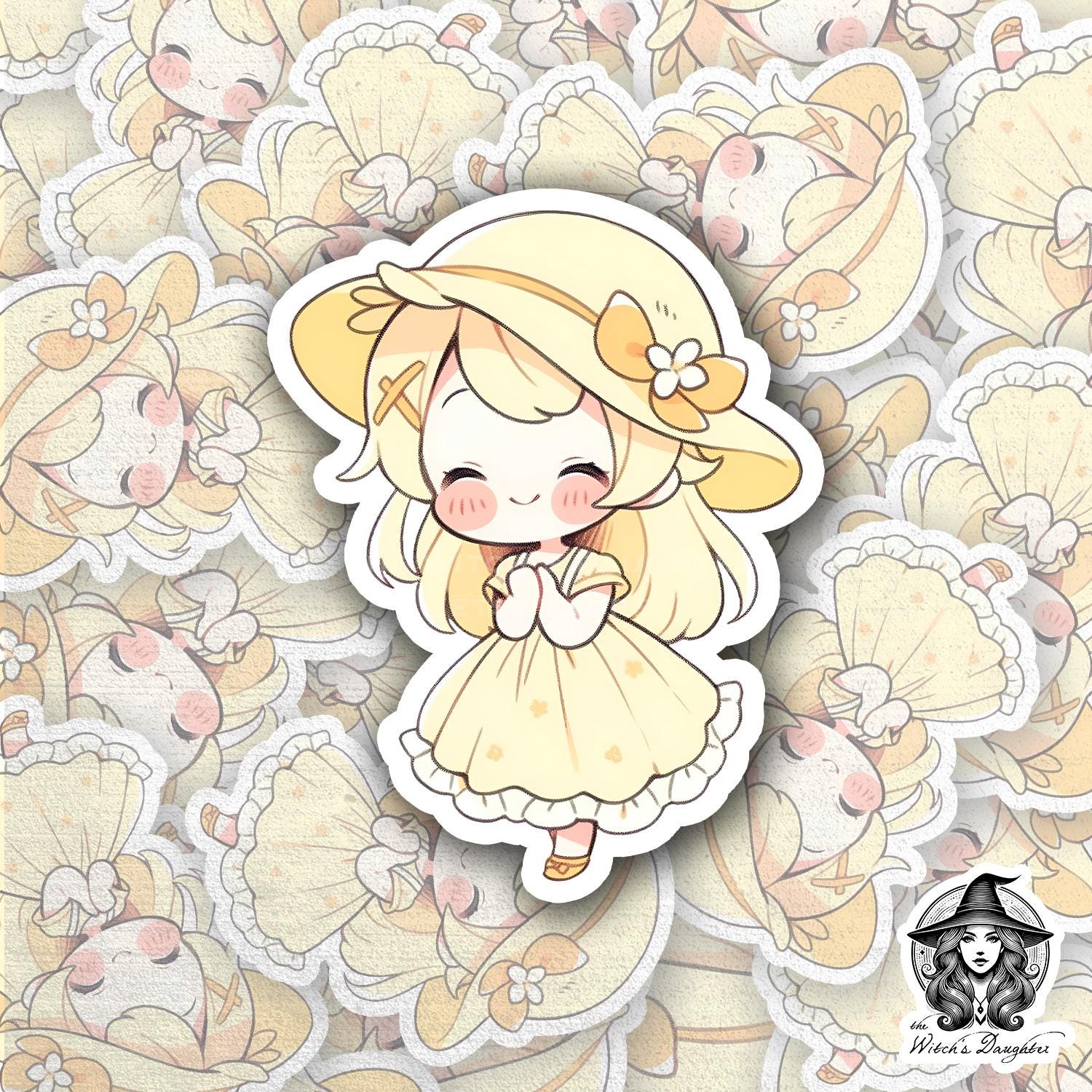 Sunny Chibi Girl Sticker – Waterproof Kawaii Anime Decal - Etsy