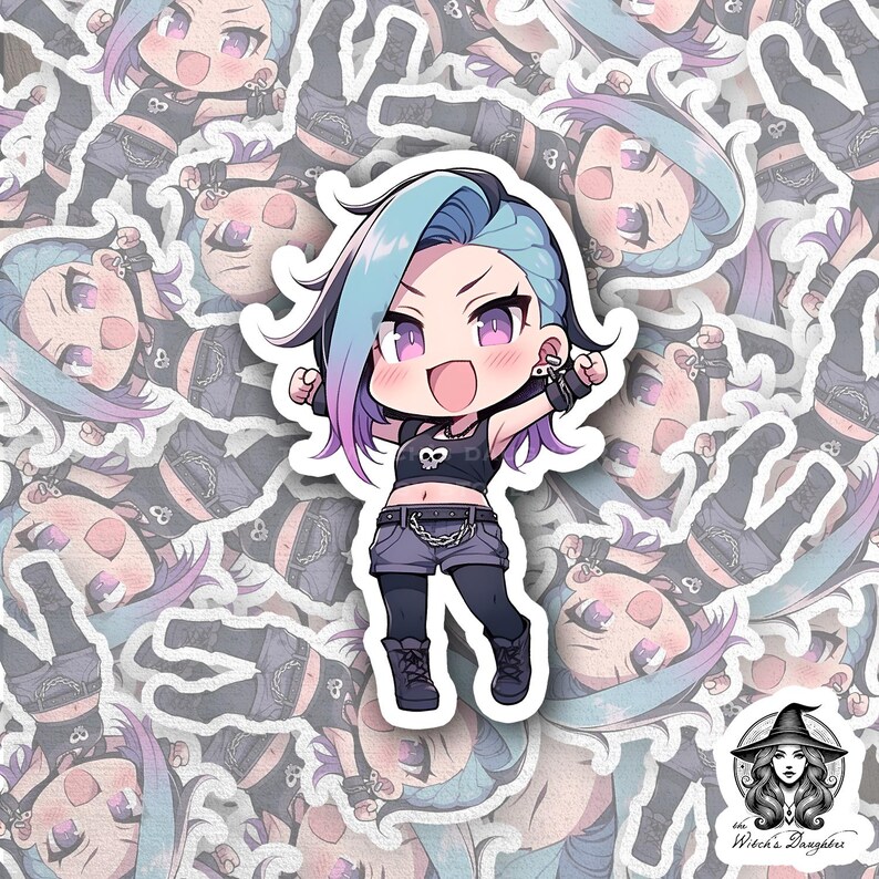 Punk Chibi Girl Sticker | Gothic Kawaii Anime Art - Etsy
