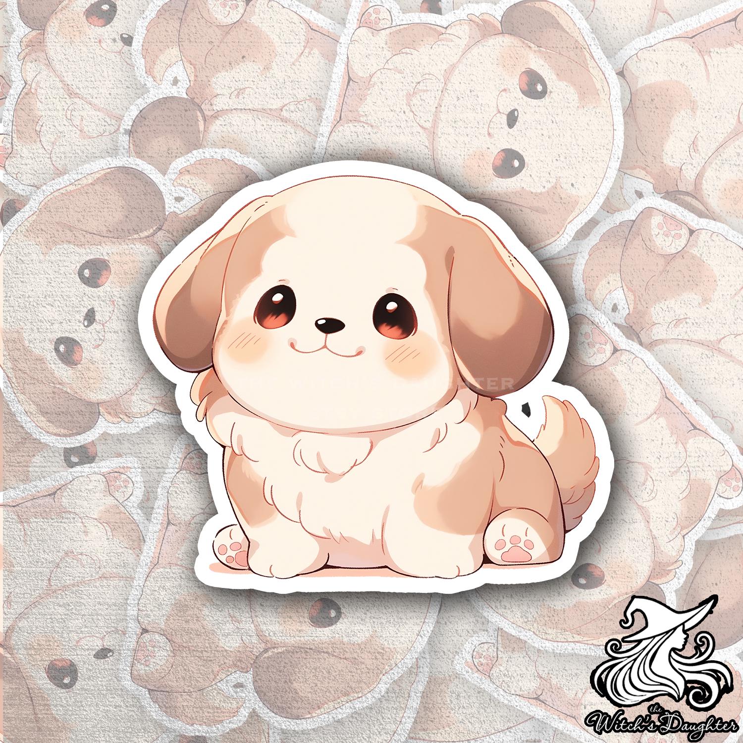 Kawaii Puppy Vinyl Sticker | Cute Waterproof Dog Decal - Etsy