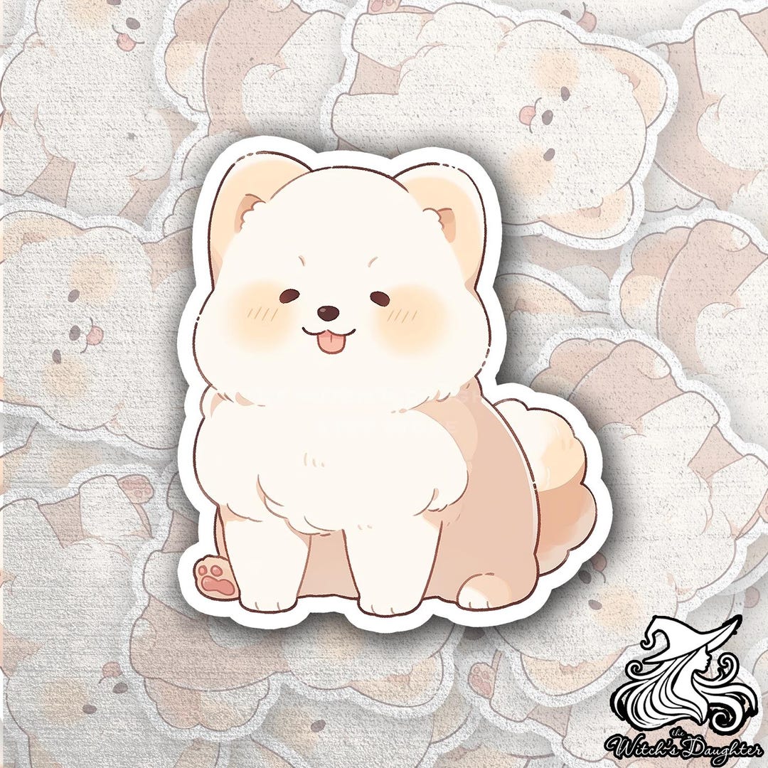 Kawaii Fluffy Puppy Vinyl Sticker | Cute Dog Lover Gift - Etsy