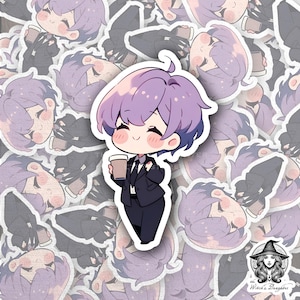 d&#39;amant de café de couleur pourpre de Zazzle.be Liste d&#39;envies Vous avez des idées ? Professionnel des affaires kawaii | Employé de bureau mignon | Art chibi japonais | Anime Girl Morning, stickers Bujo