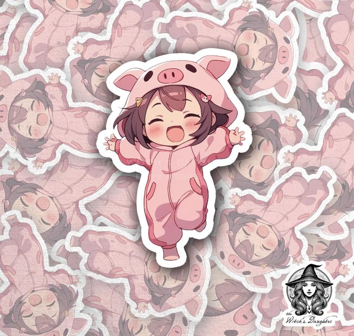 Pink Chibi Girls Sticker Bundle | Kawaii Anime Vinyl Decals - Etsy