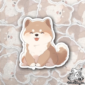 Kawaii Shiba Inu Sticker | Cute Dog Vinyl Decal for Laptop, Water Bottle, or Journal | Durable Waterproof Shiba Inu Gift for Dog Lovers