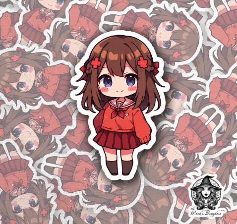 Red Chibi Sticker Bundle | Kawaii Anime Girls Bold & Cozy Set - Etsy