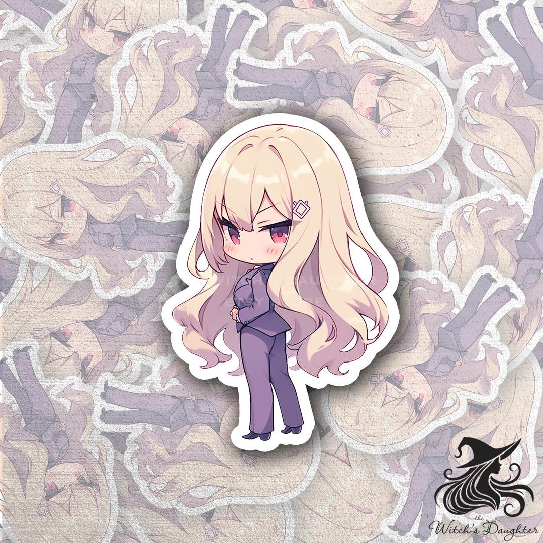 Kawaii Chibi Girl Vinyl Sticker | Anime Decal, Purple Suit - Etsy