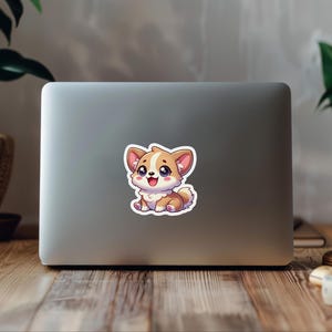 Kawaii Corgi Puppy Vinyl Sticker | Waterproof Cartoon Dog Decal - Etsy