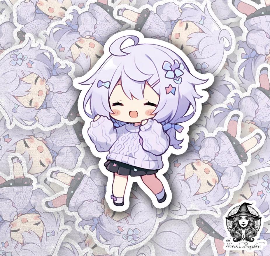Lavender Chibi Girls Sticker Bundle | Kawaii Anime Decal Set - Etsy