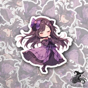 Kawaii Witch Girl Sticker | Cute Gothic Chibi Vinyl Decal for Laptops, Water Bottles, and Journals | Anime Witch Sticker for Halloween Fans