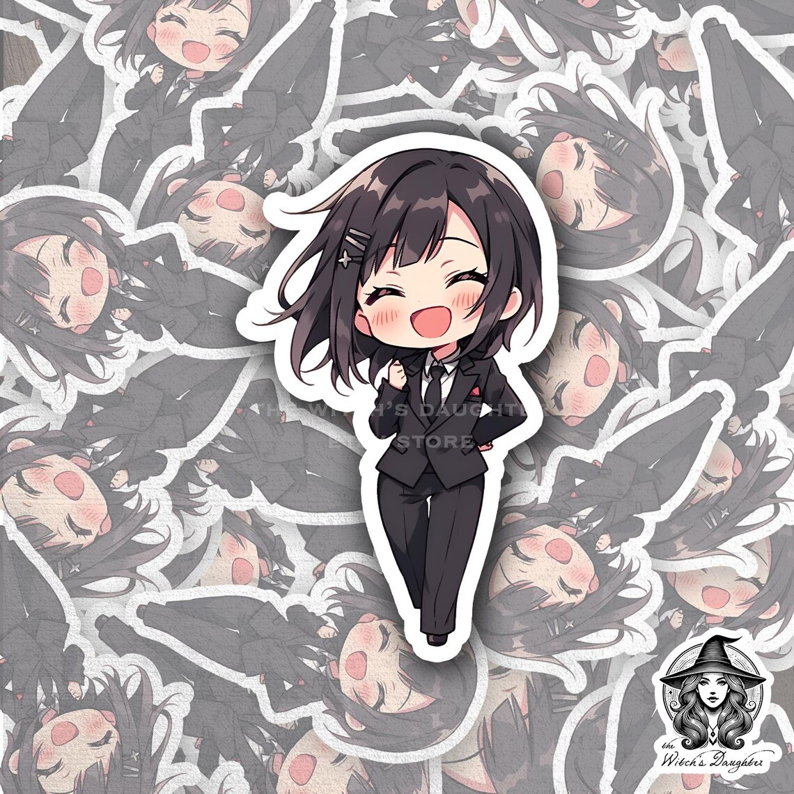 Confident Anime Girl Sticker | Kawaii Business Professional | Cute ...