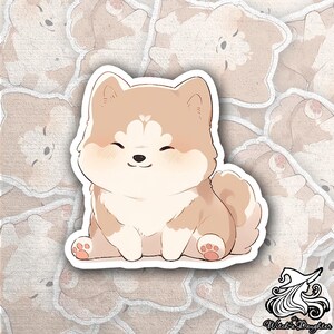 Cute Shiba Inu Sticker | Kawaii Dog Vinyl Sticker | Waterproof Shiba Inu Decal for Laptop, Water Bottle, Journal | Adorable Dog Lover Gift
