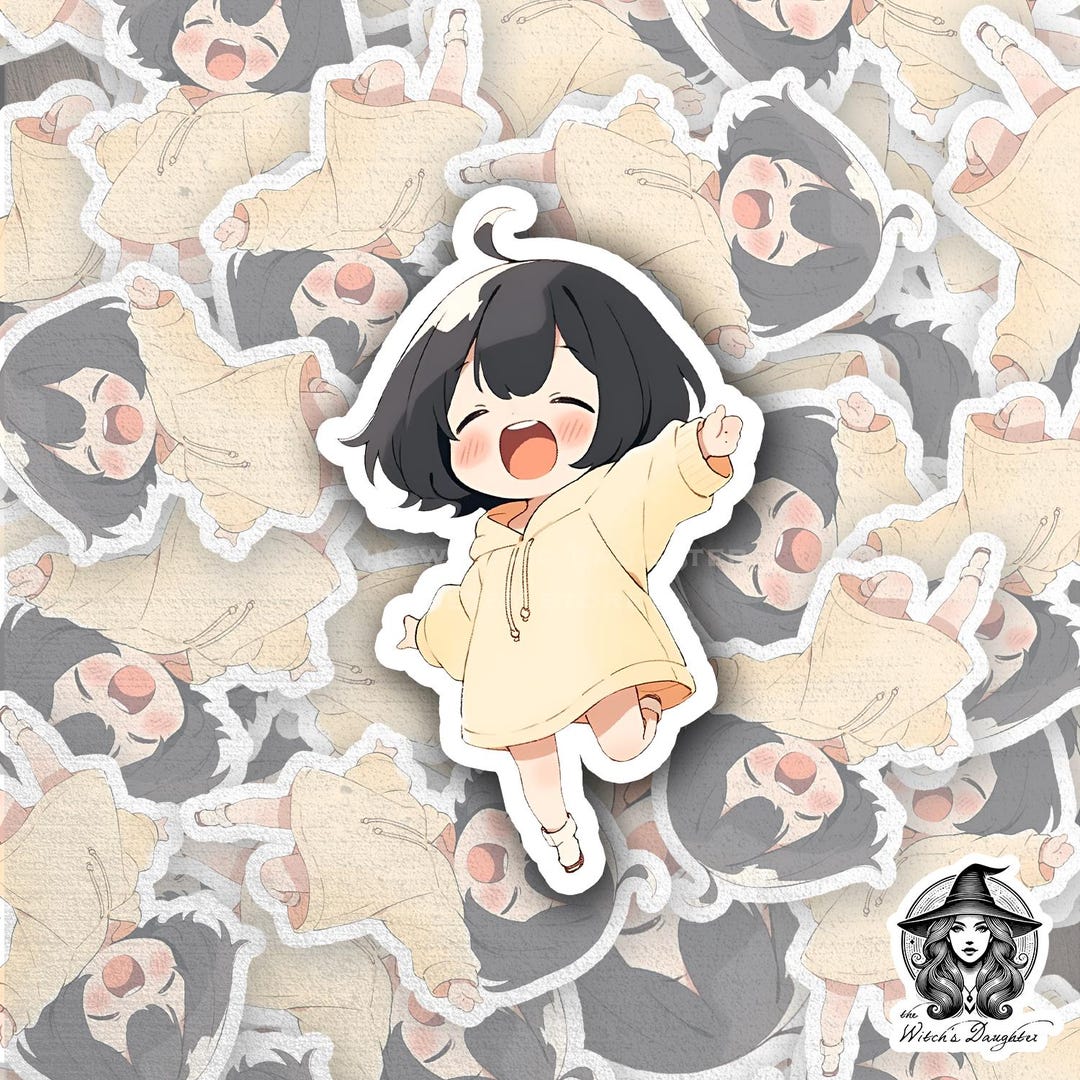 Kawaii Chibi Girl Vinyl Sticker – Anime Decal, Laptop, Journal - Etsy
