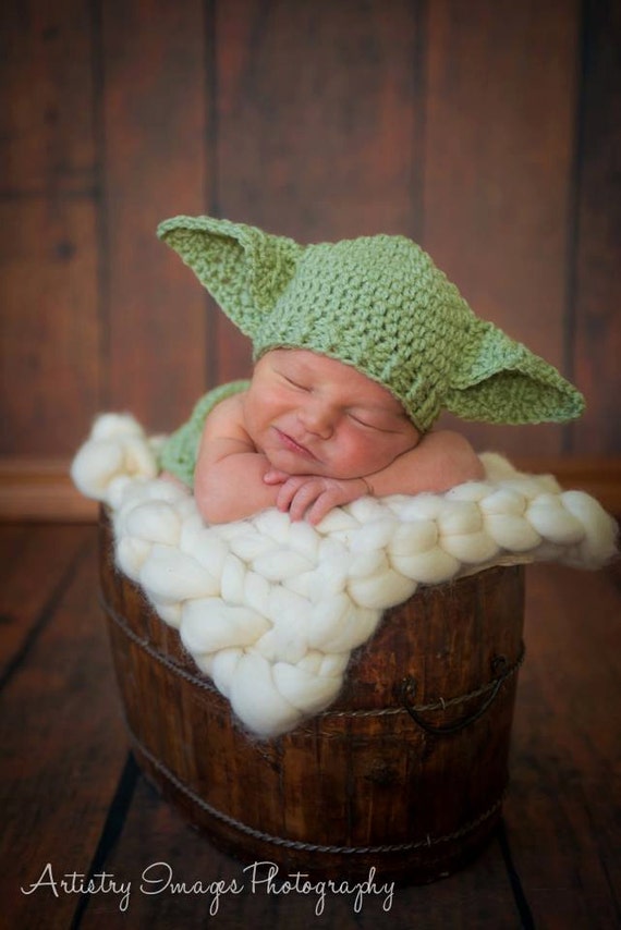 Star Wars Baby Hat Yoda Hat Newborn 0 3m 6m Crochet Photo Etsy