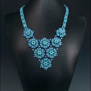 Liaisons Necklace blue/blue kit or refill kit -  beadwoven necklace intermediate