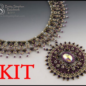 English Garden necklace beading kit purple