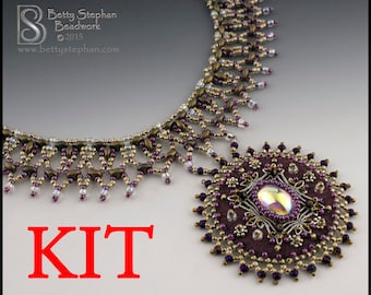 English Garden necklace beading kit purple