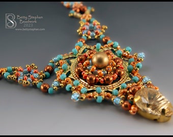 KIT- Fusion Necklace turquoise and bronze colorway