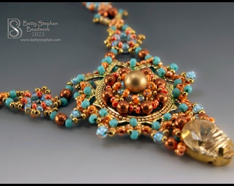 KIT- Fusion Necklace coral and turquoise colorway