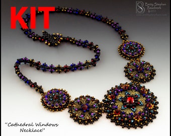 KIT Cathedral Windows Necklace red colorway