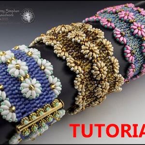 Pulsera tejida con cuentas Lazy Daisy- Descarga instantánea del tutorial en PDF