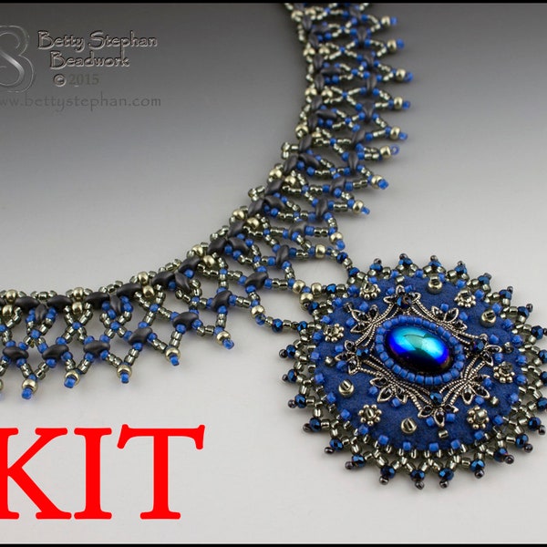 Kit de perles de collier jardin anglais bleu