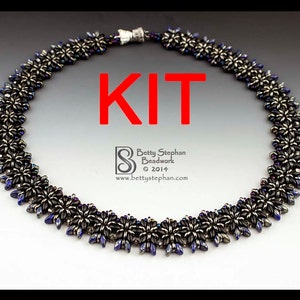 KIT or refill kit for Miriam Necklace- black and silver