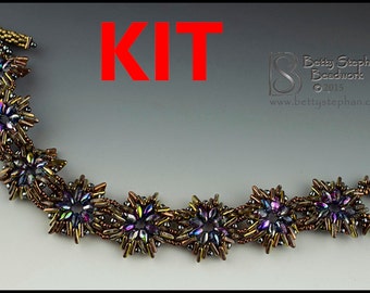 Try-a-Tri Bead gold colors Beadwoven Bracelet Kit- full kit or refill beads