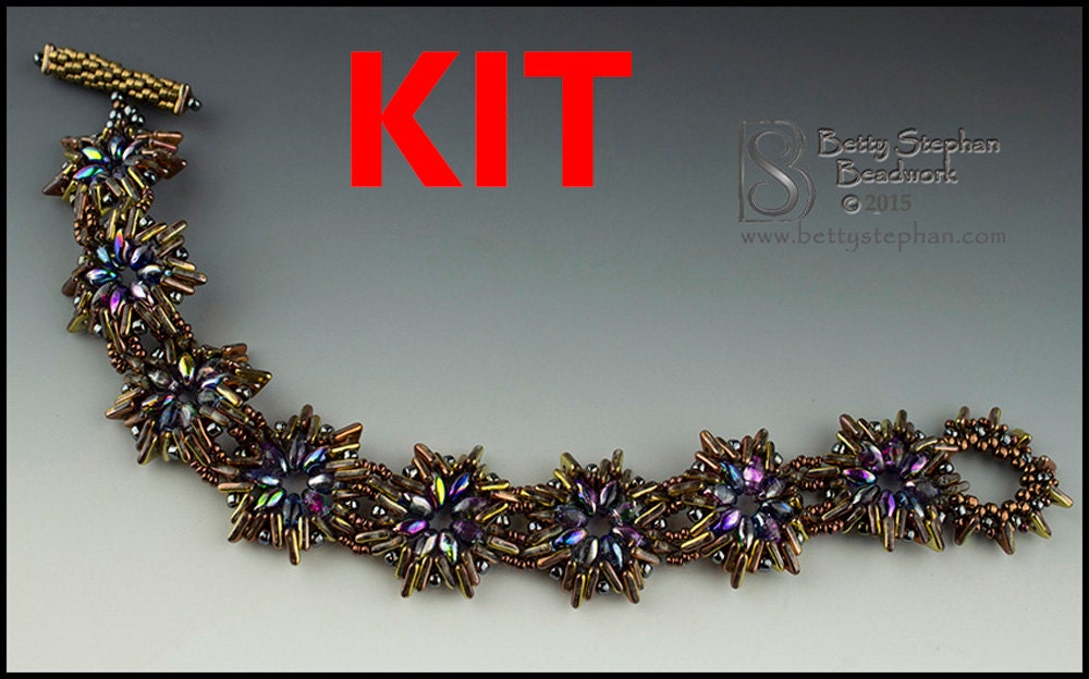Tryatri Bead Gold Colors Beadwoven Bracelet Kit Full Kit or Etsy