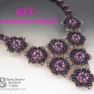 Liaisons Necklace purple kit or refill kit -  beadwoven necklace intermediate