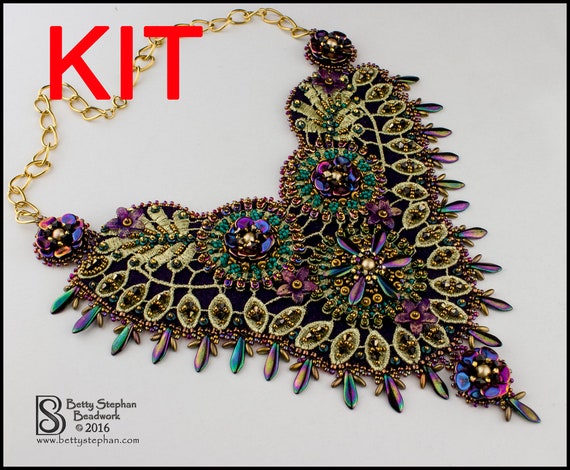Kit De Broderie De Perles Violet – Fabrication De Bijoux, Broche Pendentif
